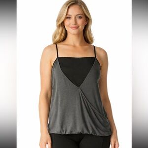 Banana Republic Black and Gray Draped Camisole NWT